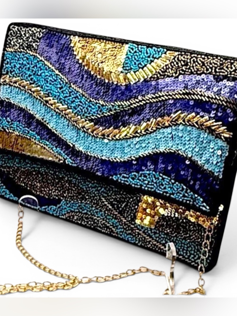 Accessories to Love Beaded Envelope Bag Handmade Beach Tropical Crossbody NEW